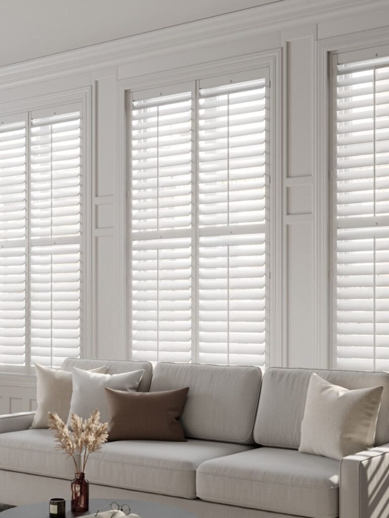 Shutters fitted in a bright room