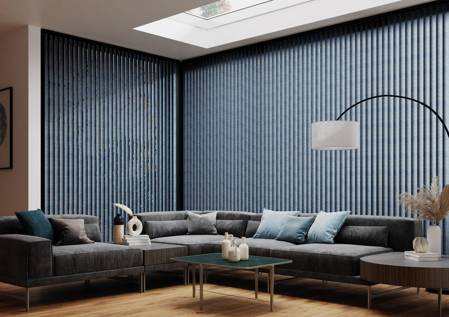 Waterproof blinds fitted in a neat room setting